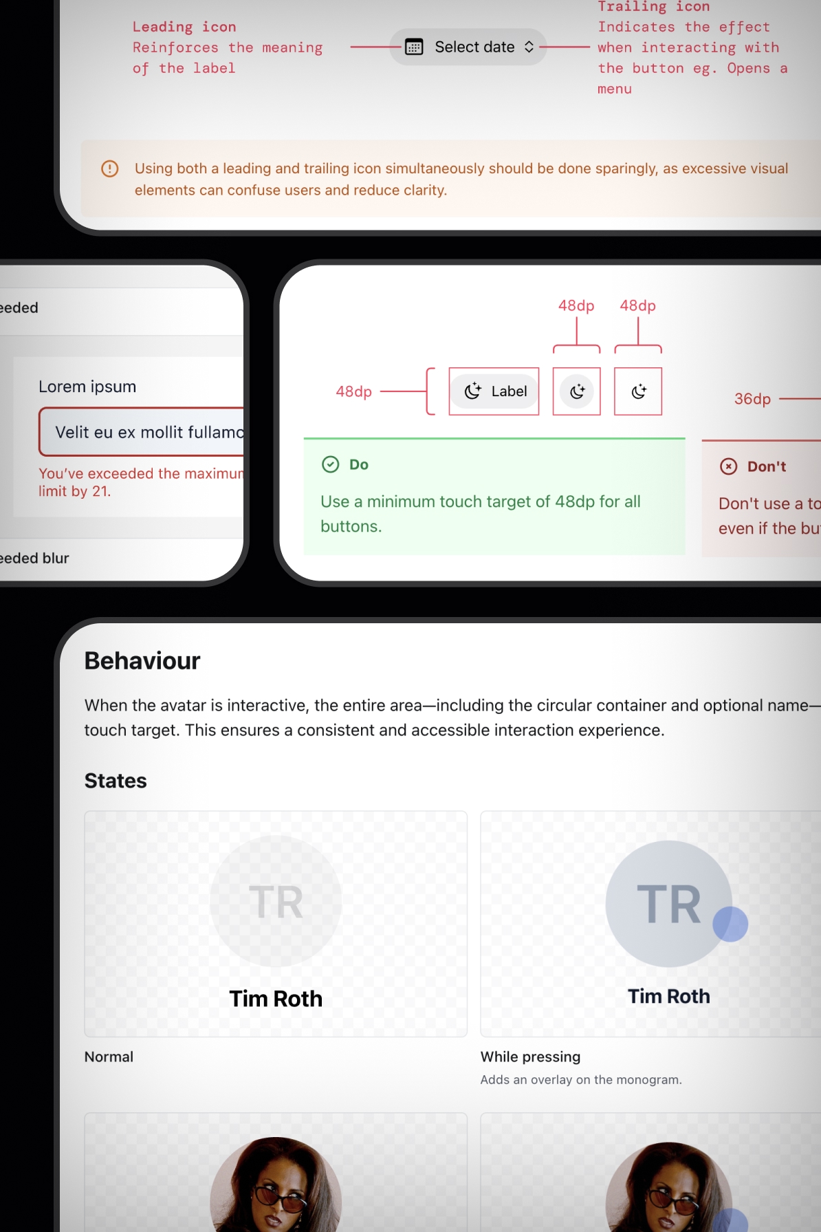 Design system documentation examples