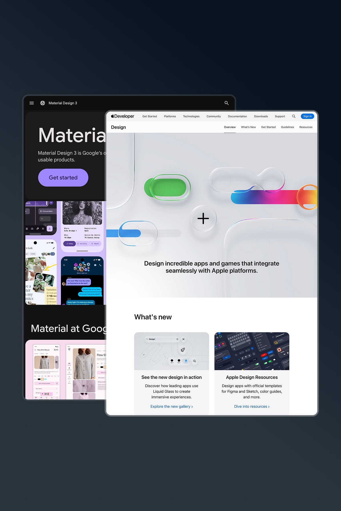 Apple HIG and Google Material Design